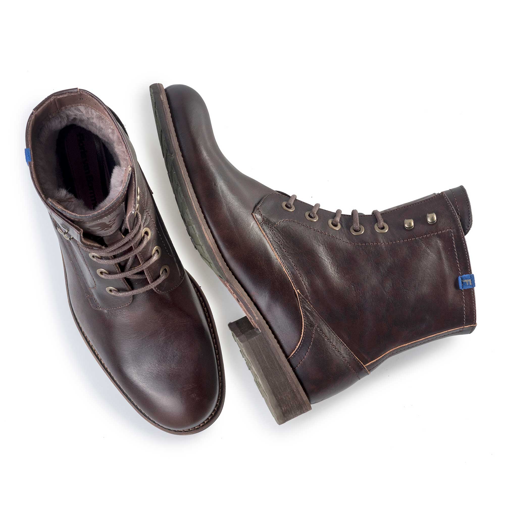 10751/08 - Floris van Bommel leren heren veterboot bruin 10751/08 - Floris van Bommel leren heren veterboot bruin