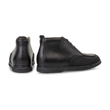 Veterboot geprint leer zwart