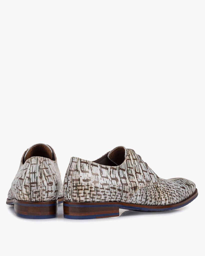 Veterschoen met print off-white