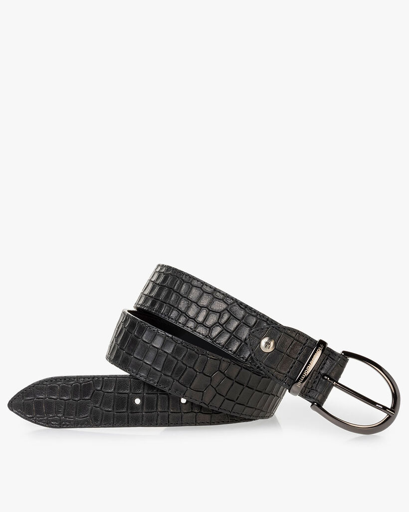 Belt reptile print black