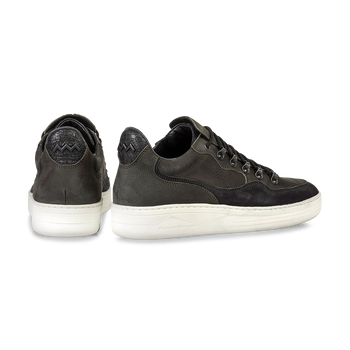 Sneaker nubuck leather dark green