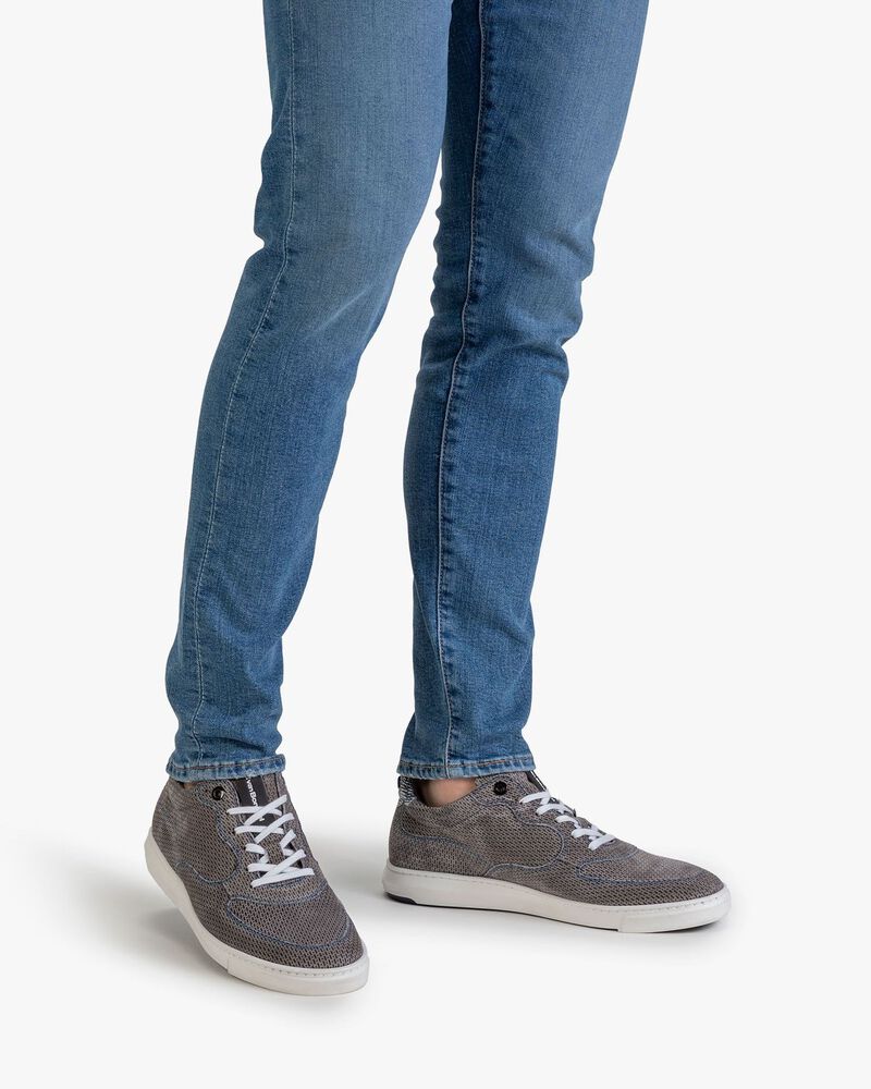 Sneaker geprint su&egrave;de grijs