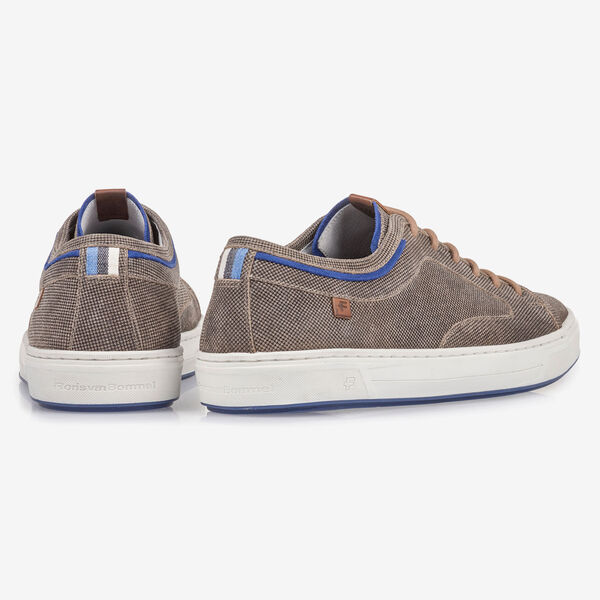 Bruine su&egrave;de veterschoen met print