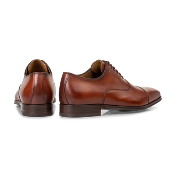 Veterschoen kalfsleer donker cognac