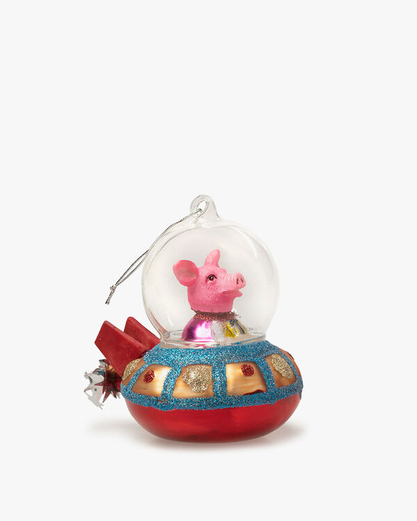 Giftbox Christmas bauble 'Pig in Ufo'