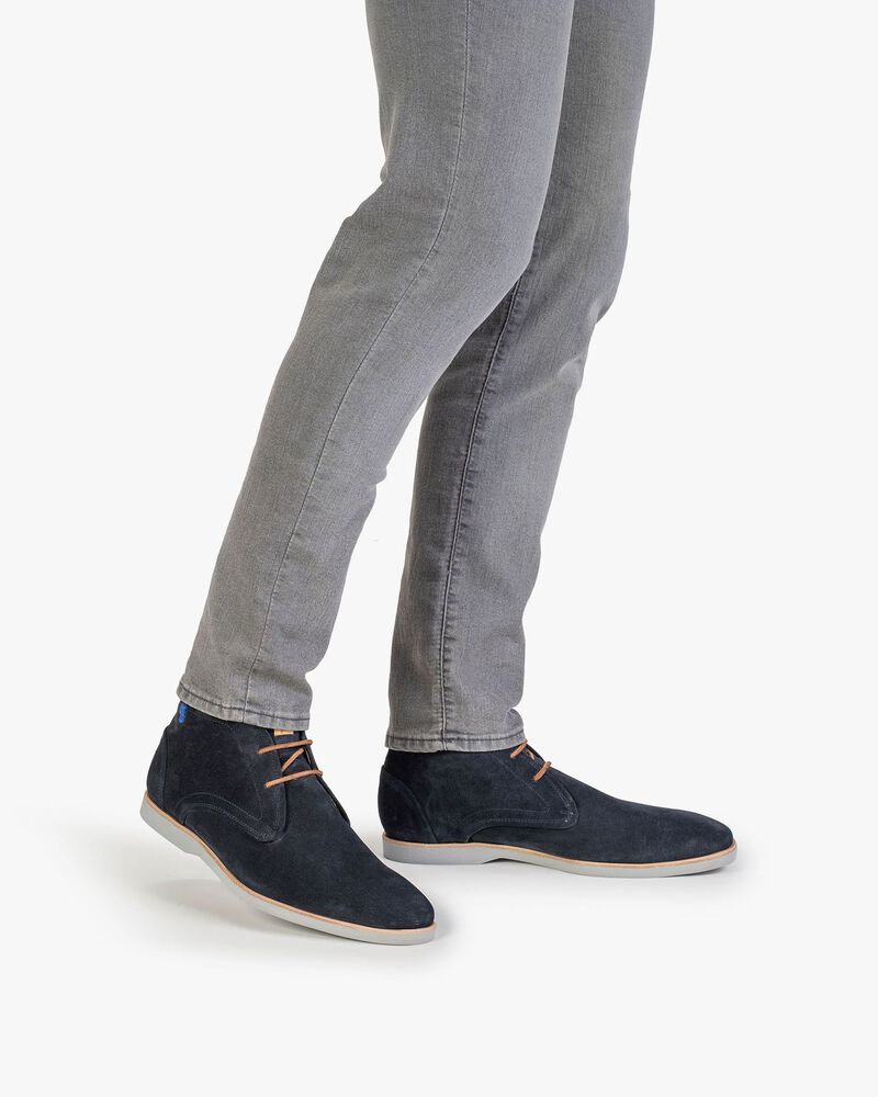 Boot suede leather blue