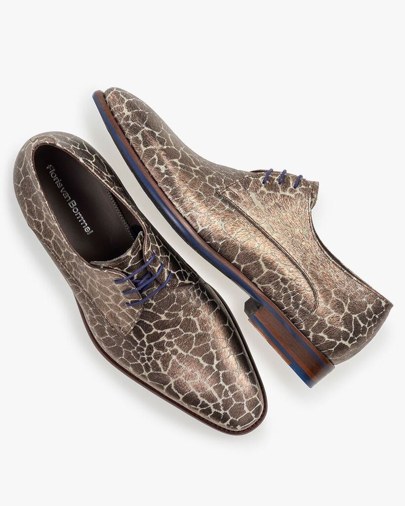 Veterschoen metallic print brons