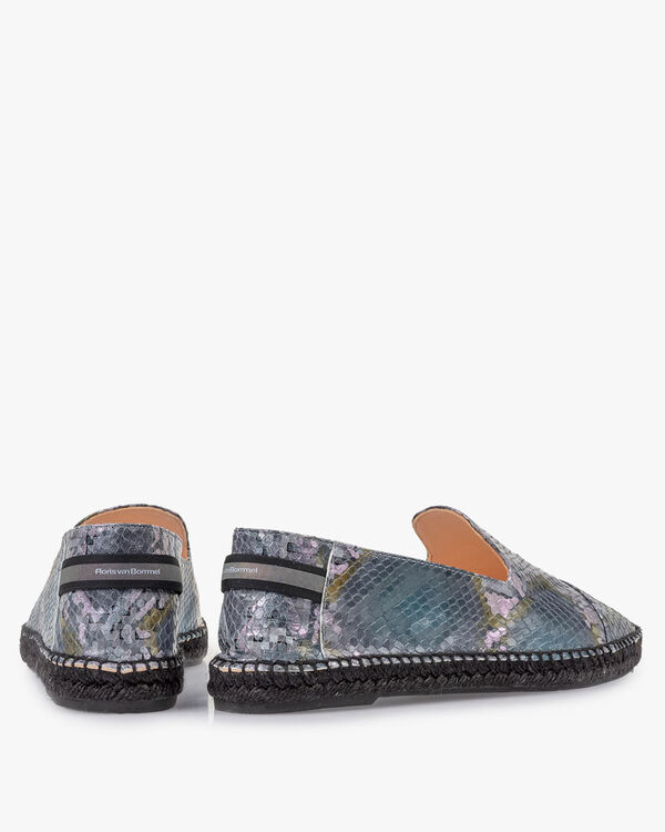 Espadrille geprint leer blauw