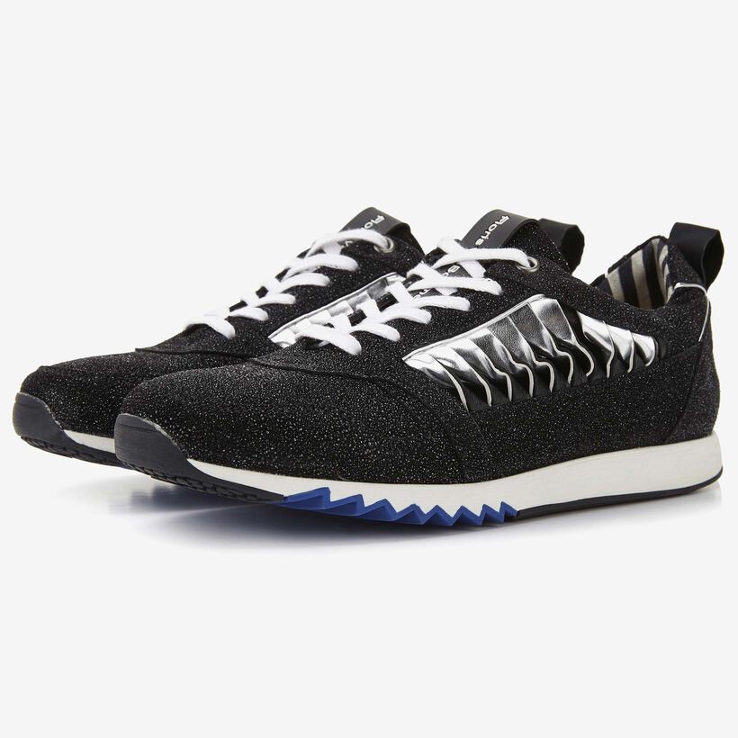 Floris van Bommel black sparkle women's sneaker