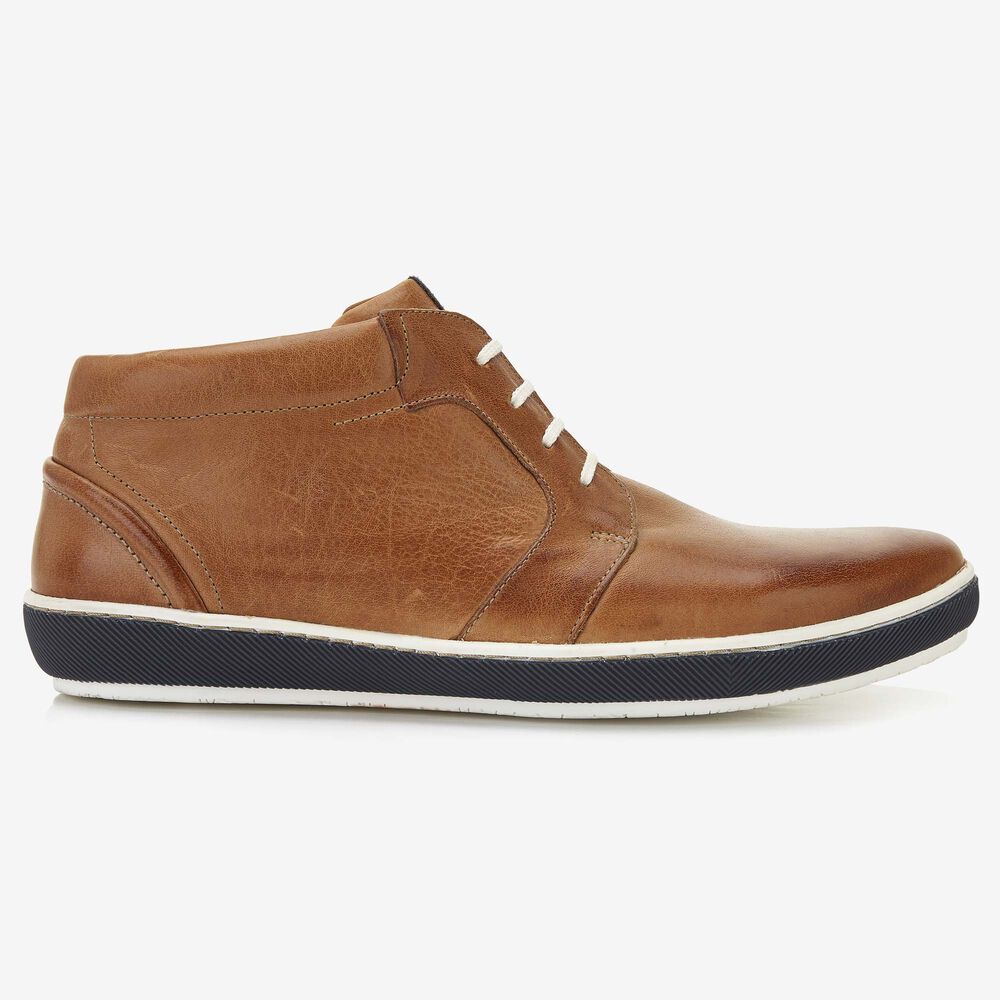 Floris van Bommel cognac leren heren veterboot