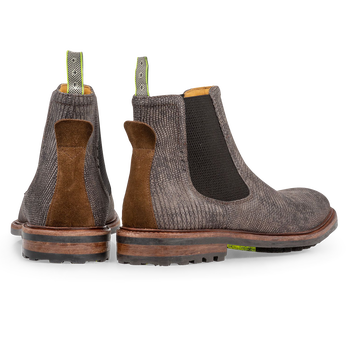 Chelsea boot reptielenprint donkergrijs