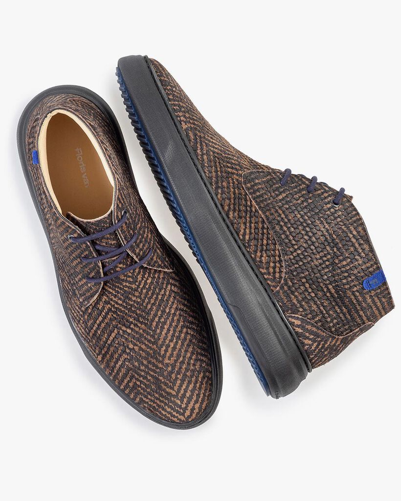 Boot zigzagprint bruin