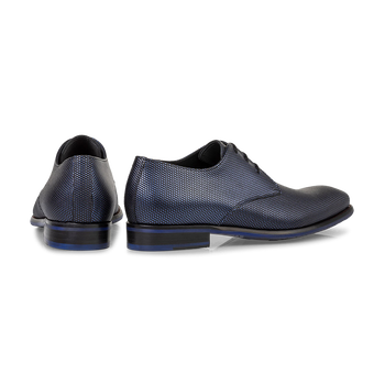 Veterschoen metallicprint donkerblauw