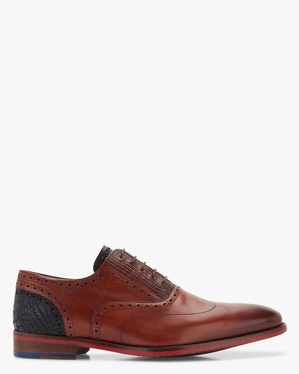 Lace up shoes men Sella 02.04 Cognac Floris van Bommel Netherlands
