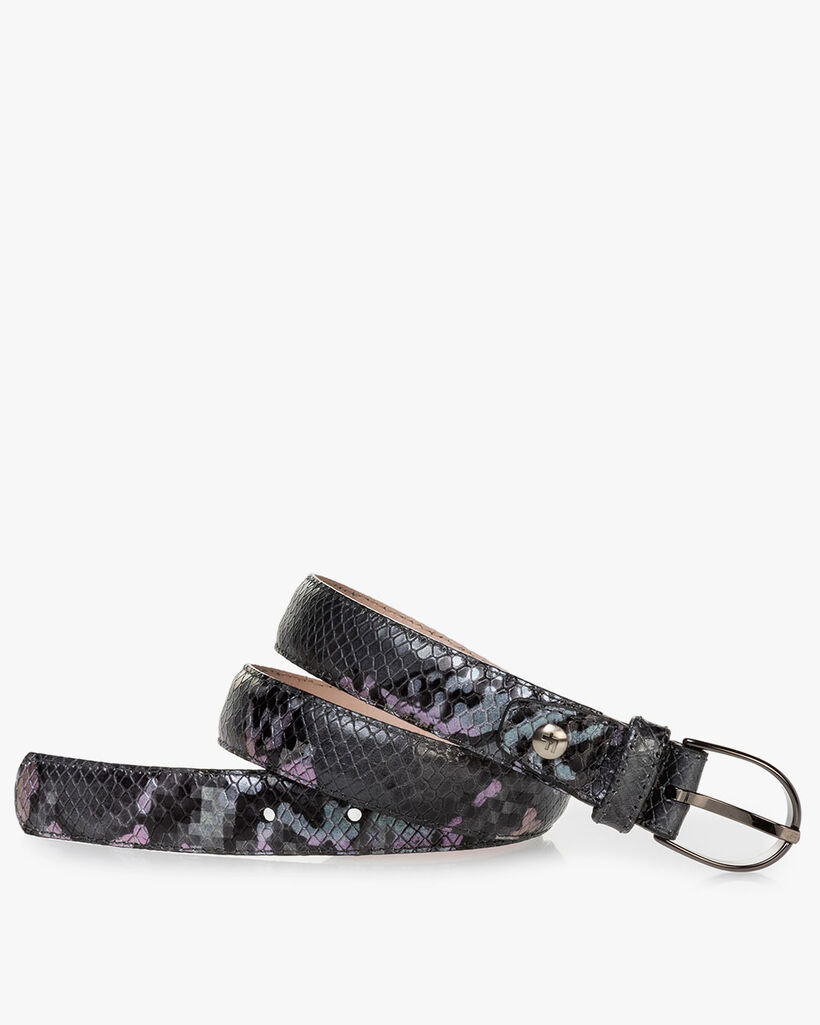 Riem reptielenprint grijs
