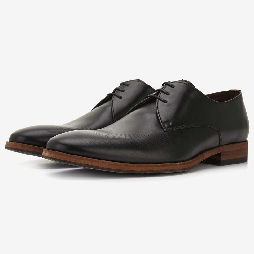 Floris van Bommel black leather men's lace-up shoe