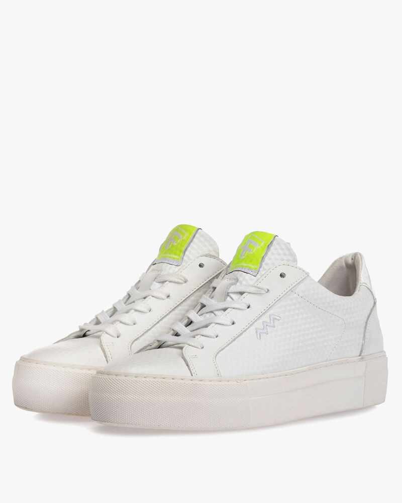 Sneaker geprint leer wit