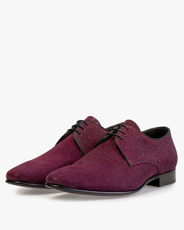 Lace shoe suede bordeaux red