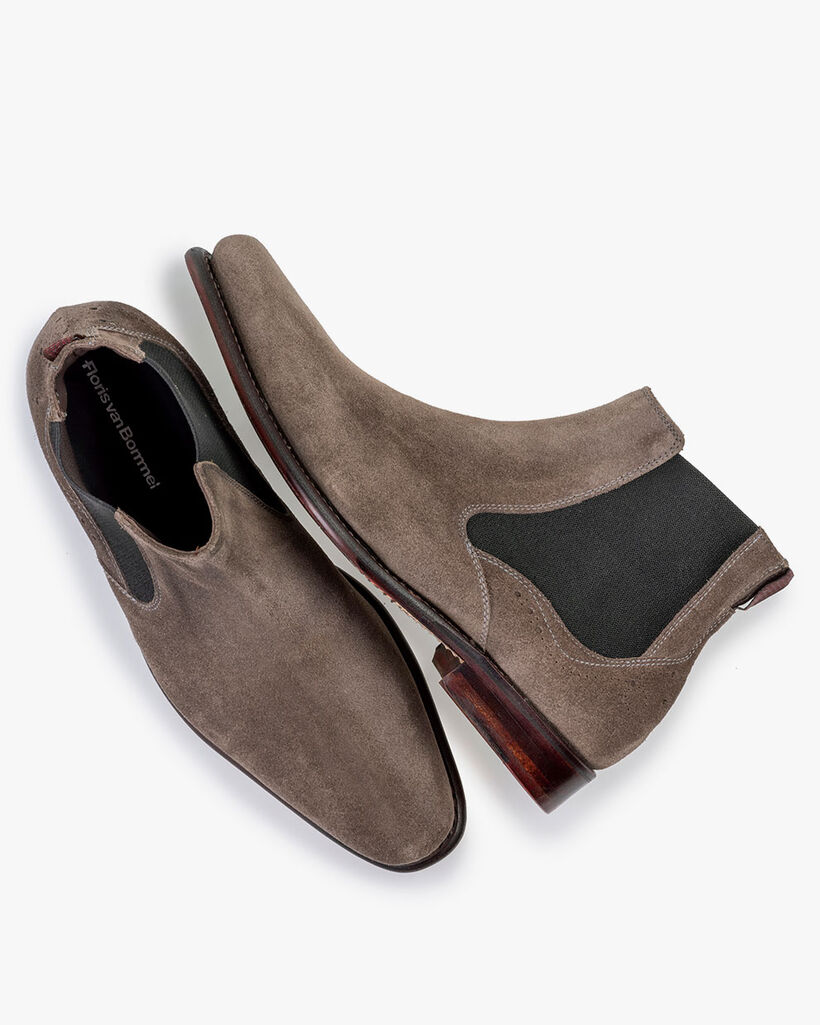 Chelsea boot su&egrave;de taupe