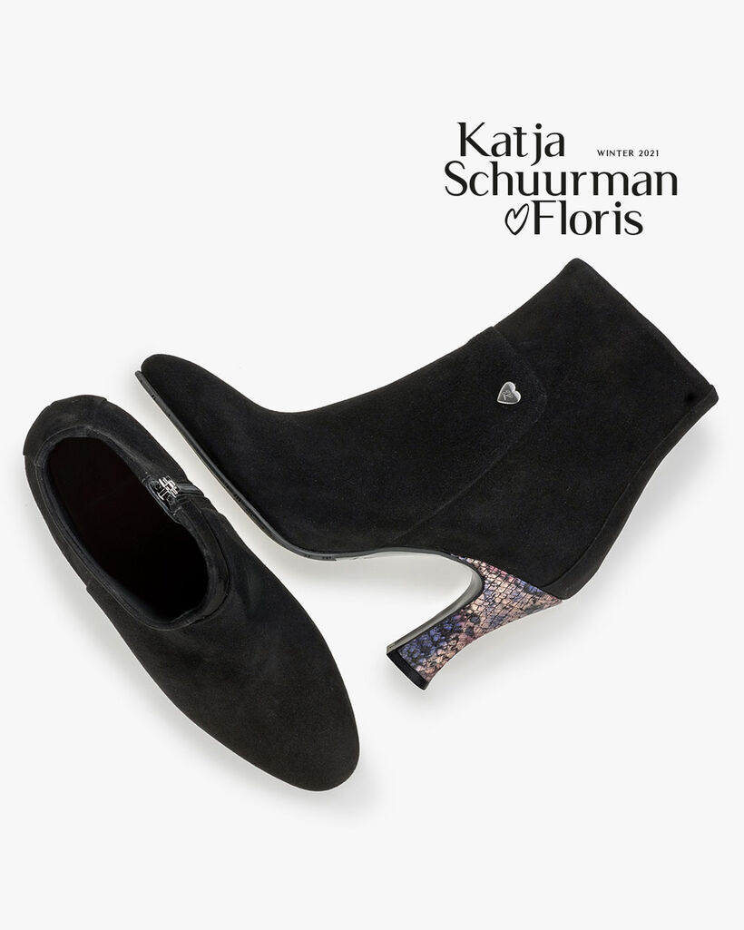 Enkellaars su&egrave;de zwart