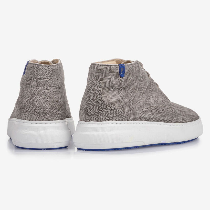 Lichtgrijze su&egrave;de veterboot met print