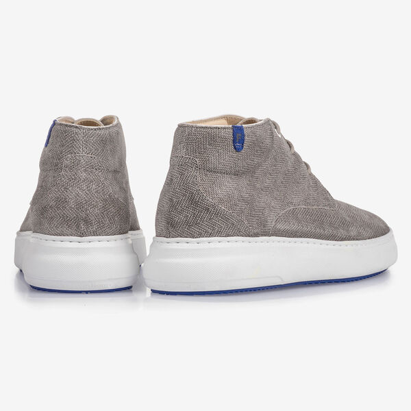 Lichtgrijze su&egrave;de veterboot met print