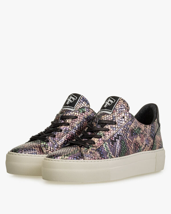 Sneaker metallic print roze