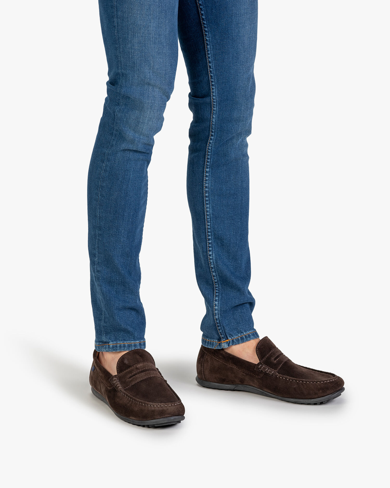 Moccasin suède donkerbruin SBM-40017-21-01 | Van Bommel Official®