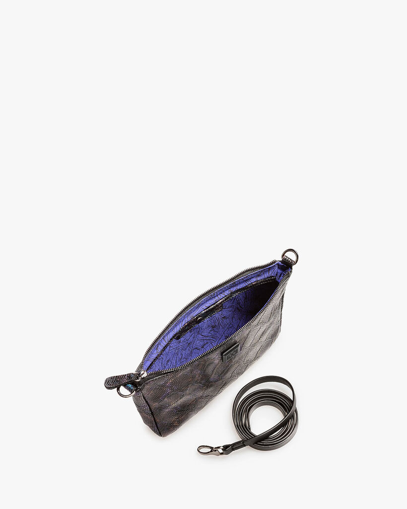 Tas crocoprint blauw