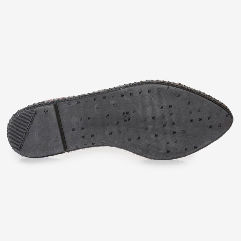 Fluor roze espadrille met snakeprint