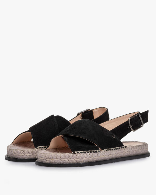 Sandaal su&egrave;de zwart