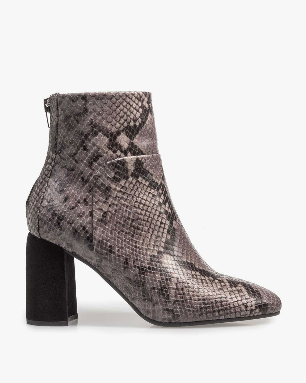 Dark grey leather ankle boots 85624 02 Floris van Bommel Official