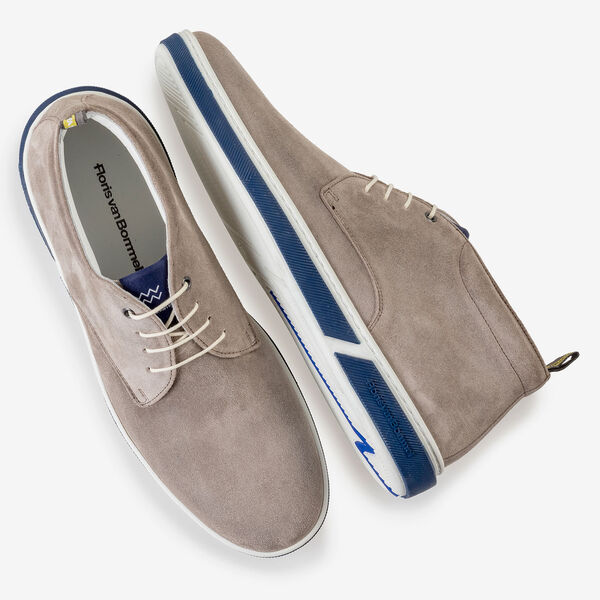 Su&egrave;de veterboot taupe met print