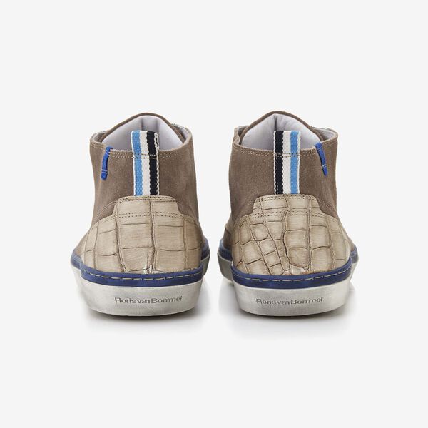 Floris van Bommel taupe suède heren sneaker