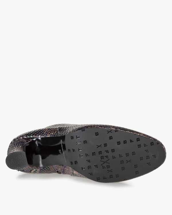 Ankle boot metallic print pink