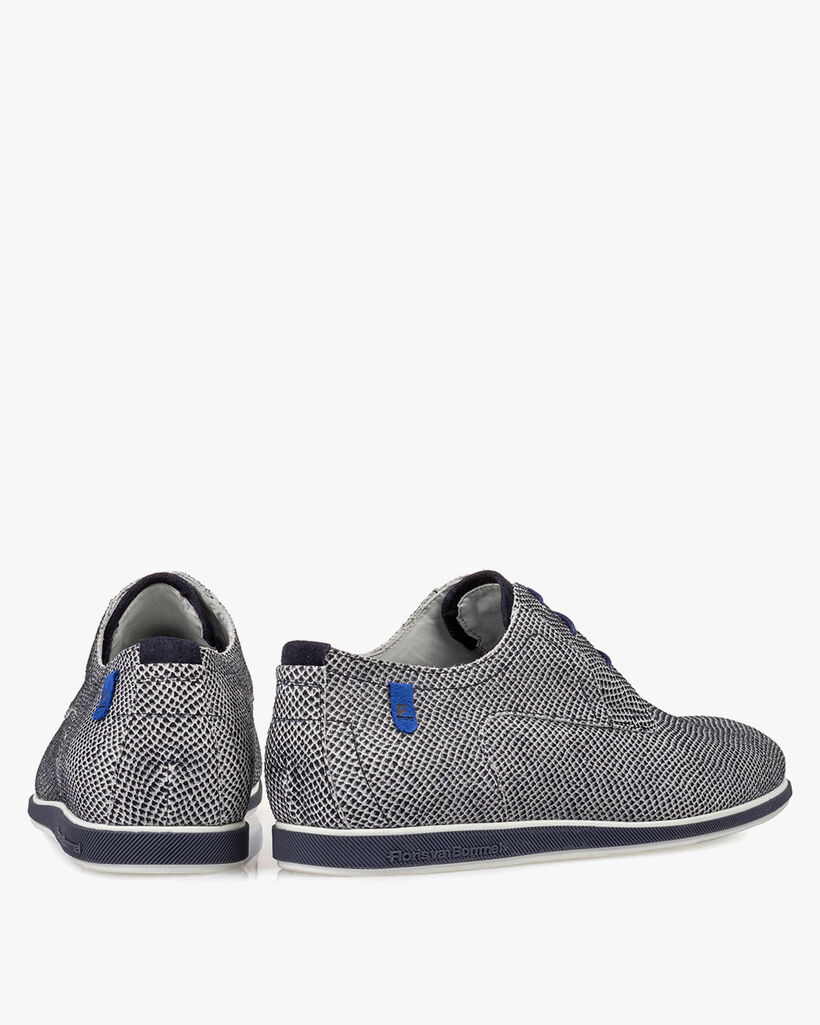 Lace shoe off-white suede leather