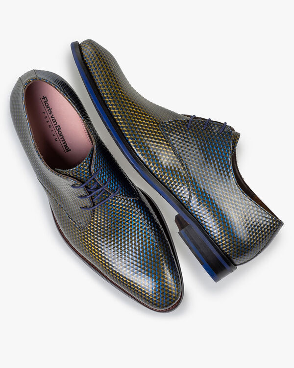 Veterschoen lakleer blauw