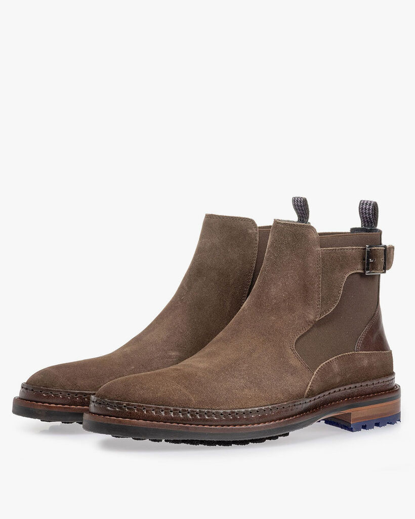 Chelsea boot su&egrave;de donker taupe