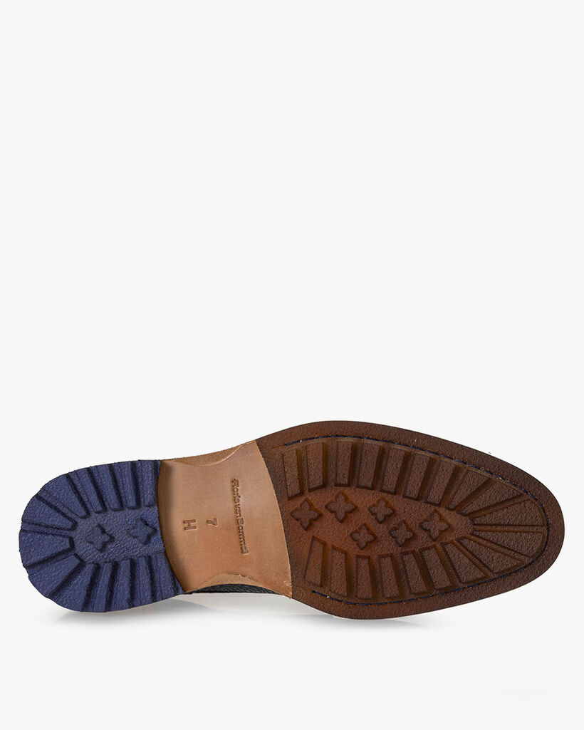 Veterboot nubuckleer blauw