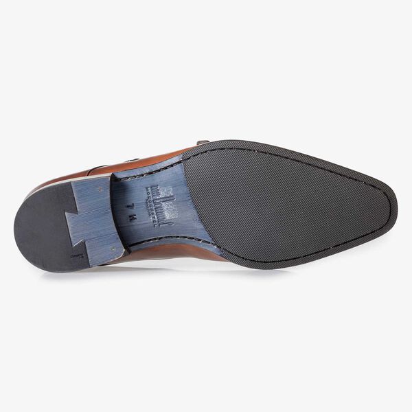 Kalfsleren gespschoen cognac