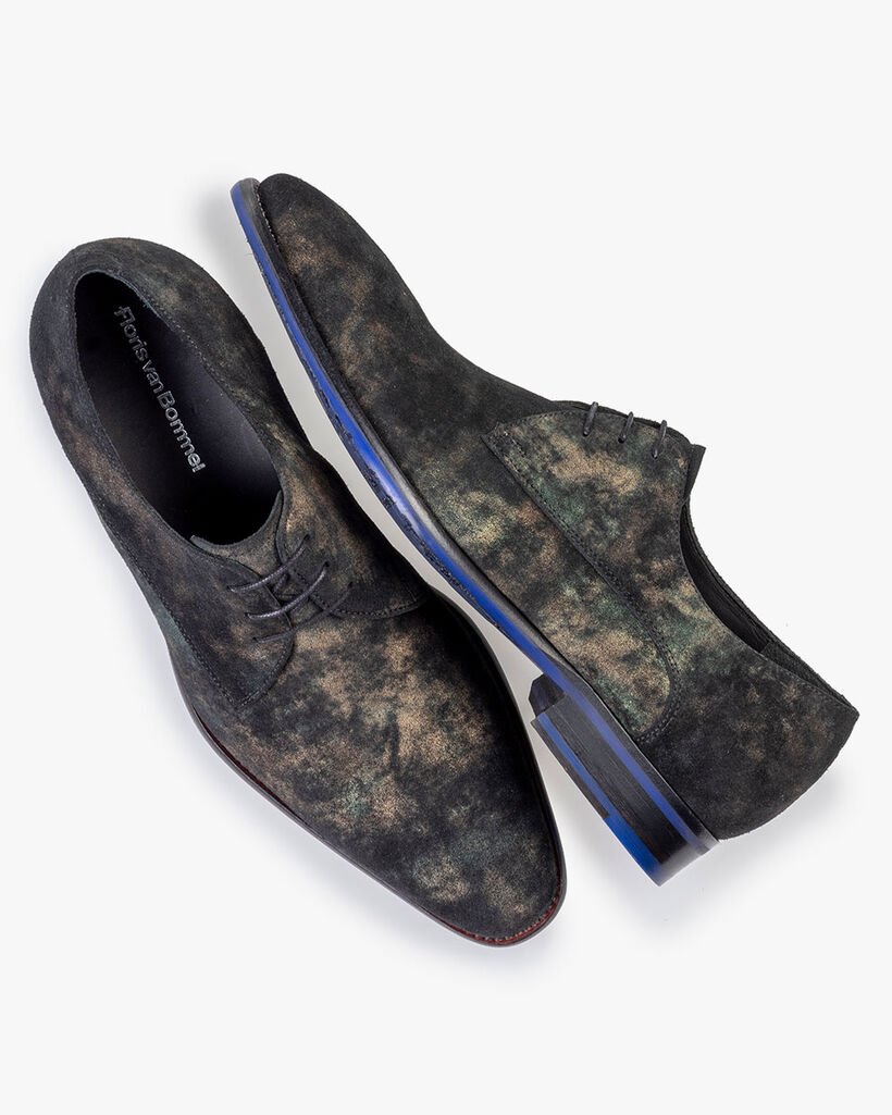 Veterschoen su&egrave;de donkergroen