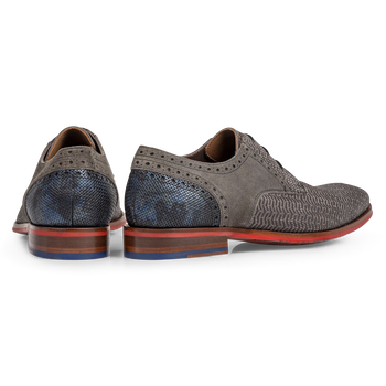 Lace shoe nubuck leather taupe