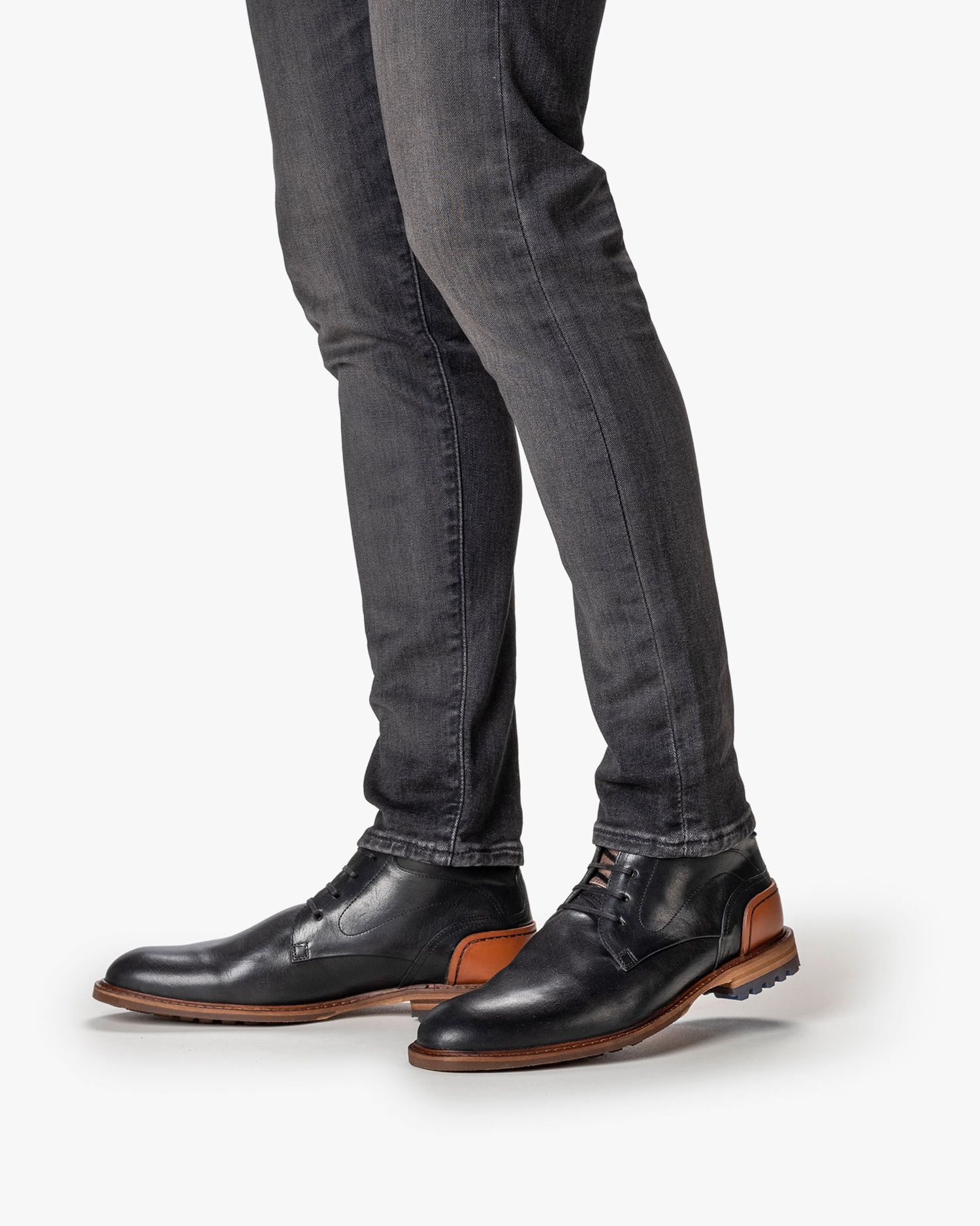 Veterboot leer zwart SFM-50087-10-02 | Floris van Bommel®
