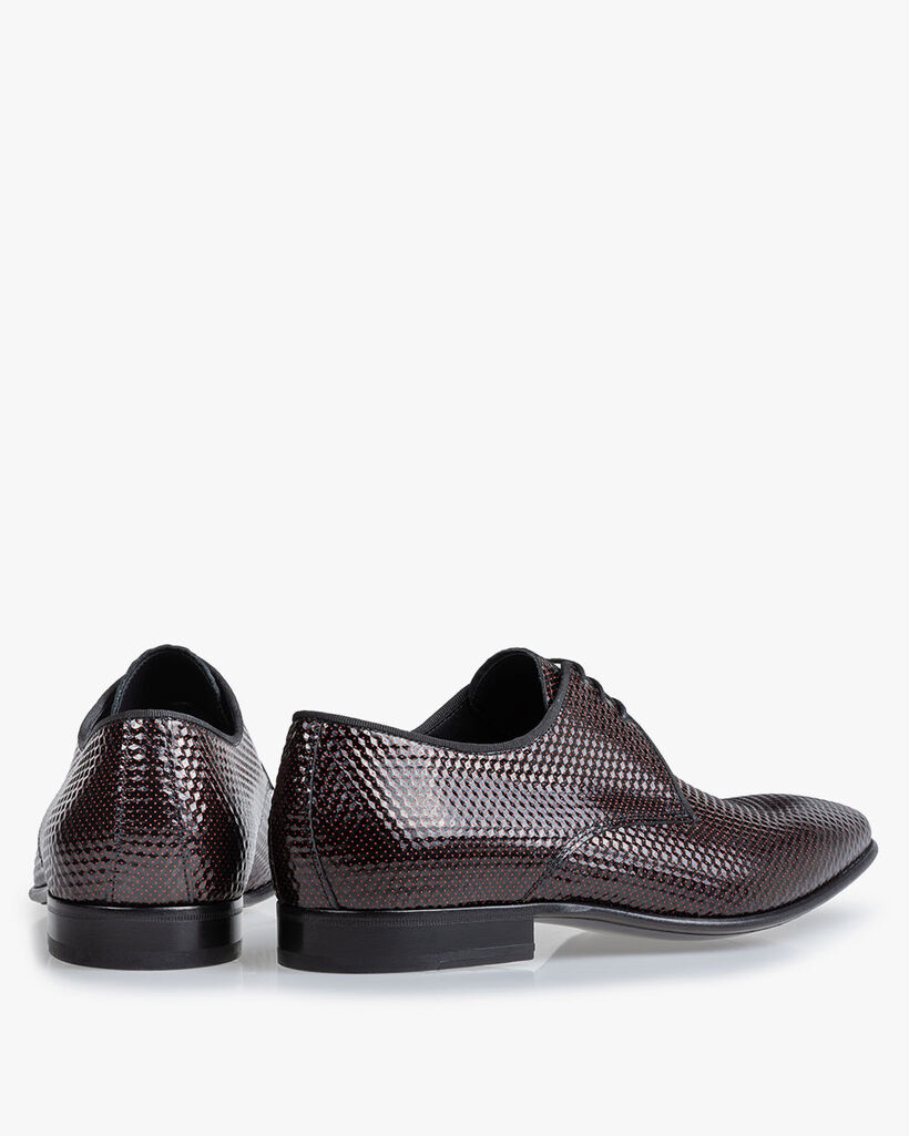 Lace shoe printed leather red