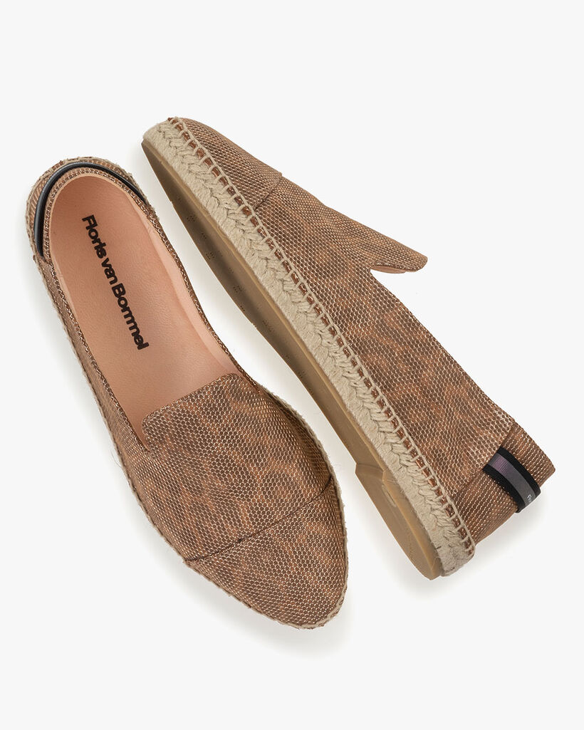 Espadrille metallic cognac