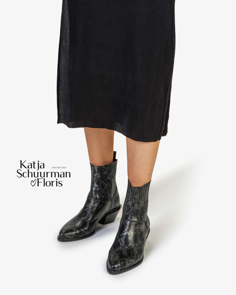 Chelsea boot reptielenprint groen