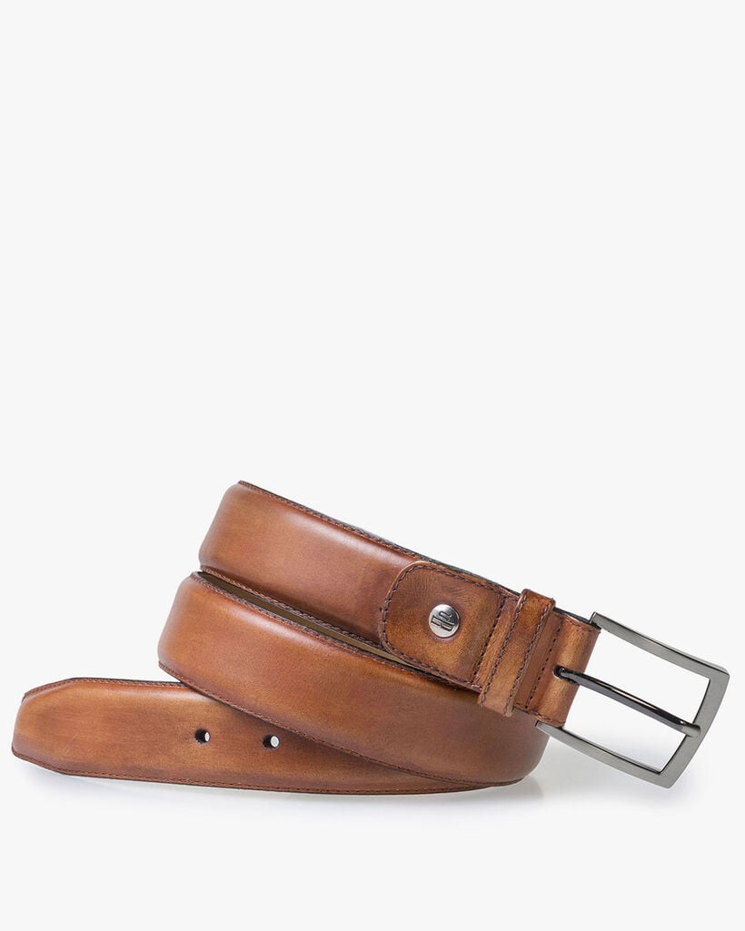 Kalfsleren riem cognac
