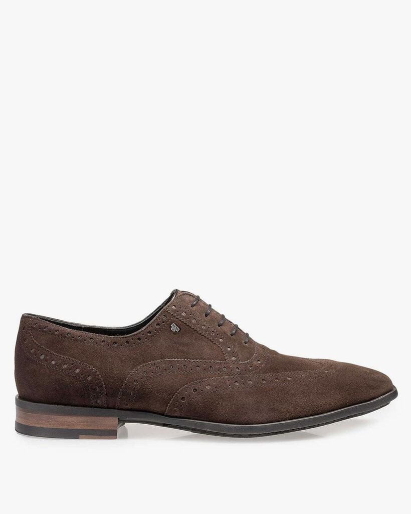 Bruine kalfssu&egrave;de brogue