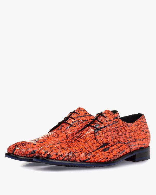 Veterschoen lakleer oranje