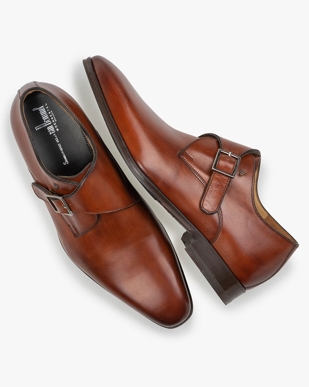 Buckle shoes men Raffa 06.00 Dark cognac | Floris van Bommel